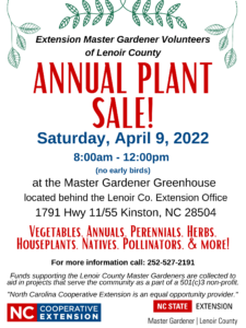 Cover photo for Lenoir County Master Gardener Volunteer Plant Sale