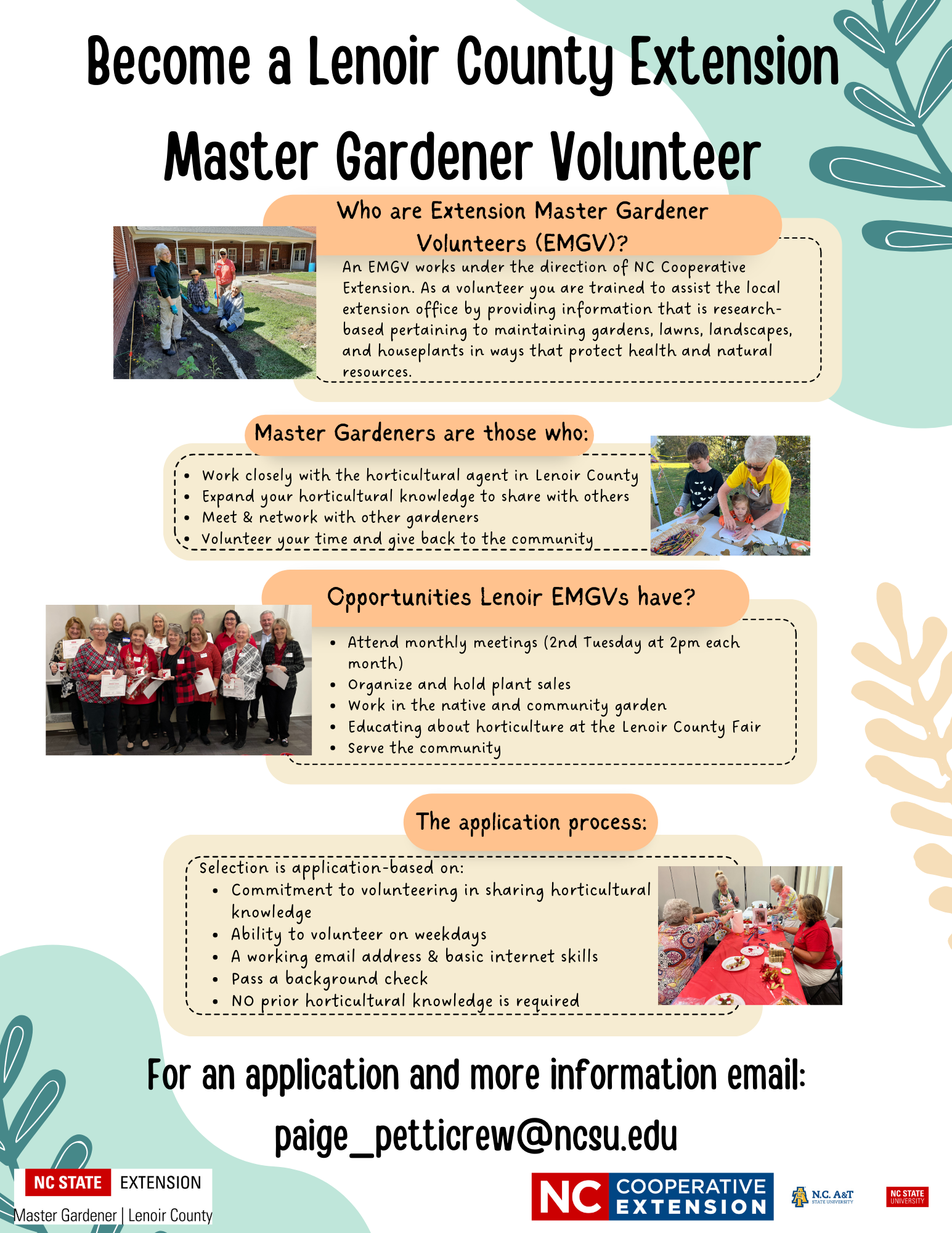 Become a Lenoir County Extension Master Gardener Volunteer