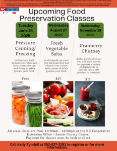Cover photo for Upcoming Food Preservation Classes